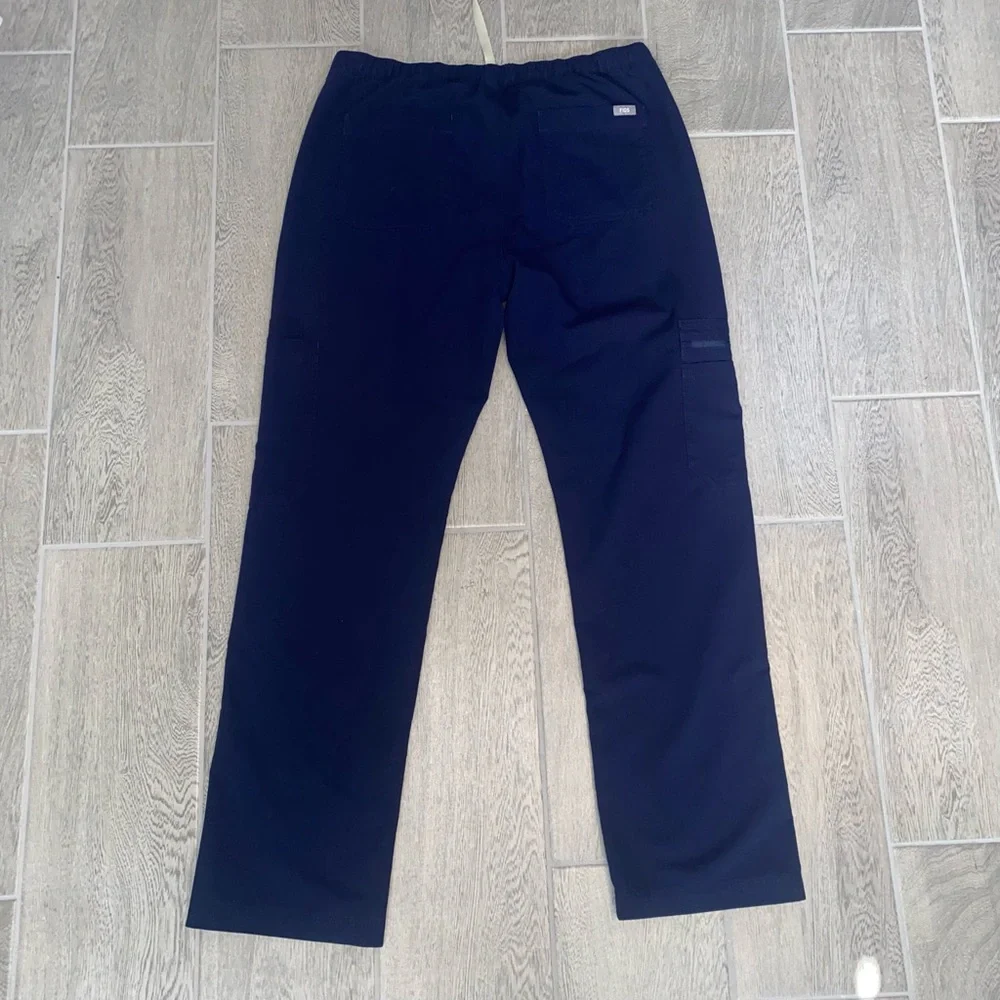 Figs Scrub Pants Men's Medium Dark Blue Polyester Cairo Cargo Scrub Pants
